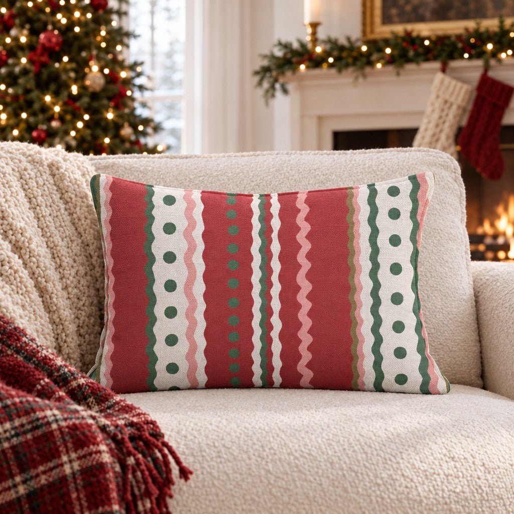 Trim the Tree Stripe Throw Pillow throw pillow - Hillcroft Home