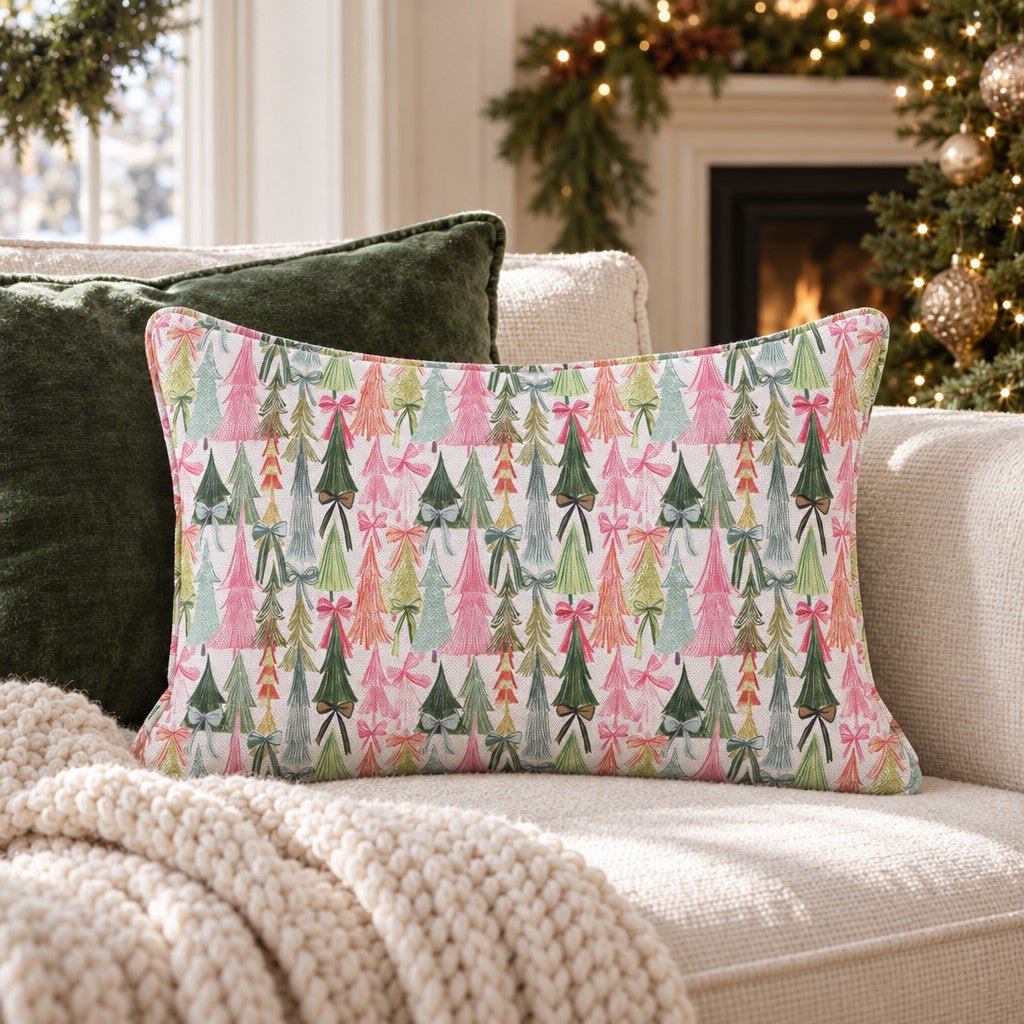 Trim with Bows Throw Pillow throw pillow - Hillcroft Home