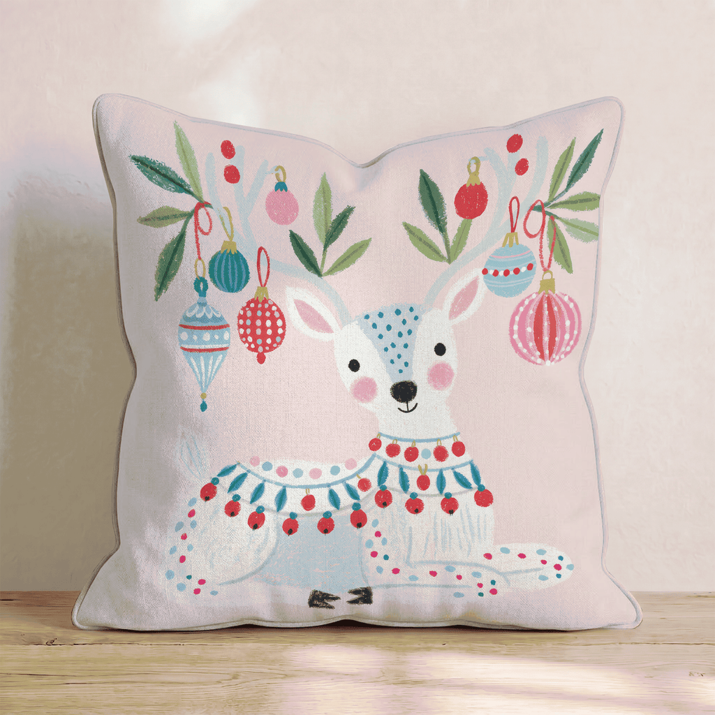 Trimmed Antler Doe Throw Pillow - Hillcroft Home