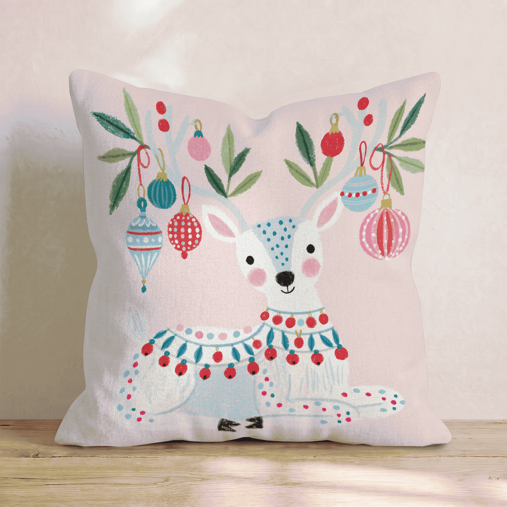 Trimmed Antler Doe Throw Pillow - Hillcroft Home