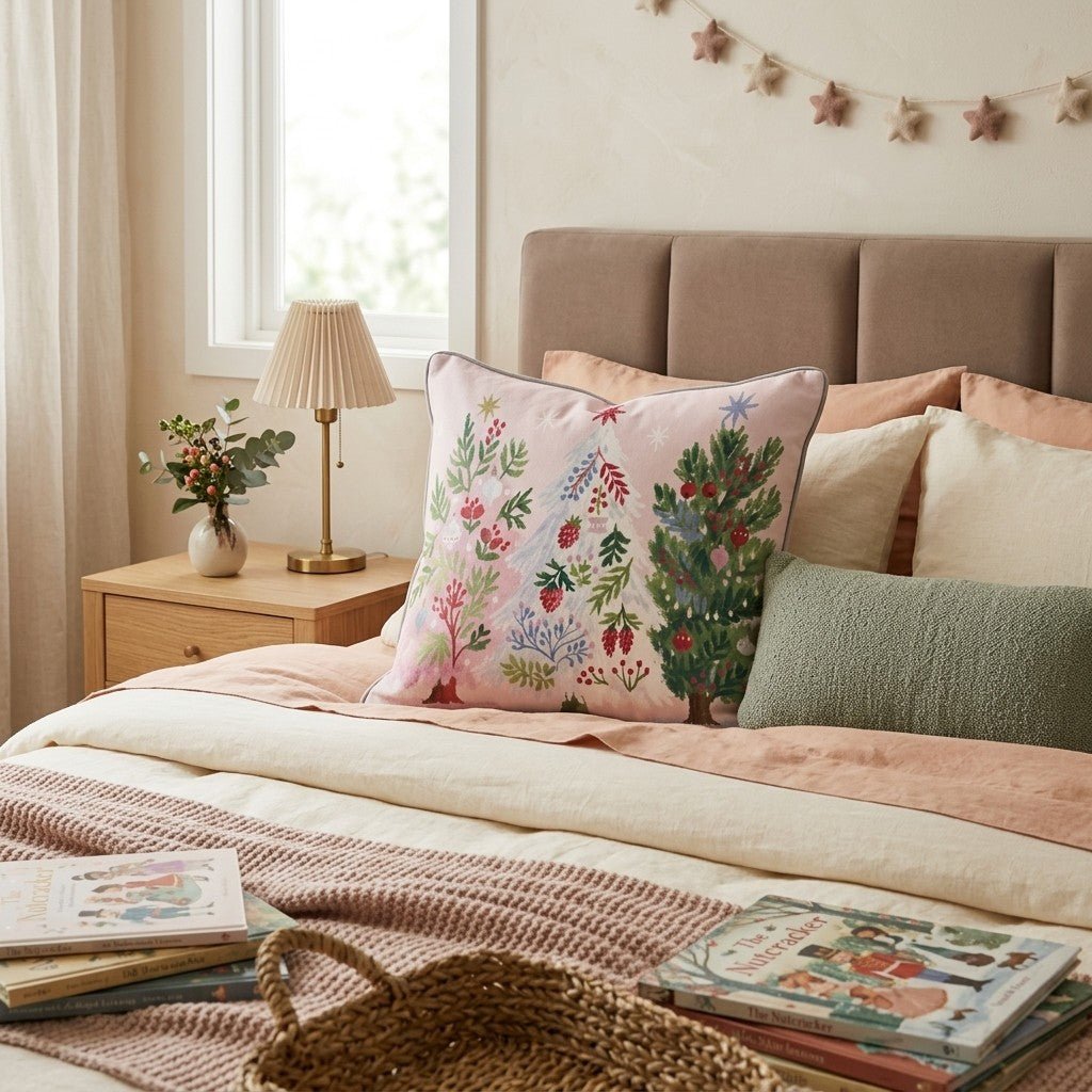 Trio of Trimmed Firs Throw Pillow - Hillcroft Home
