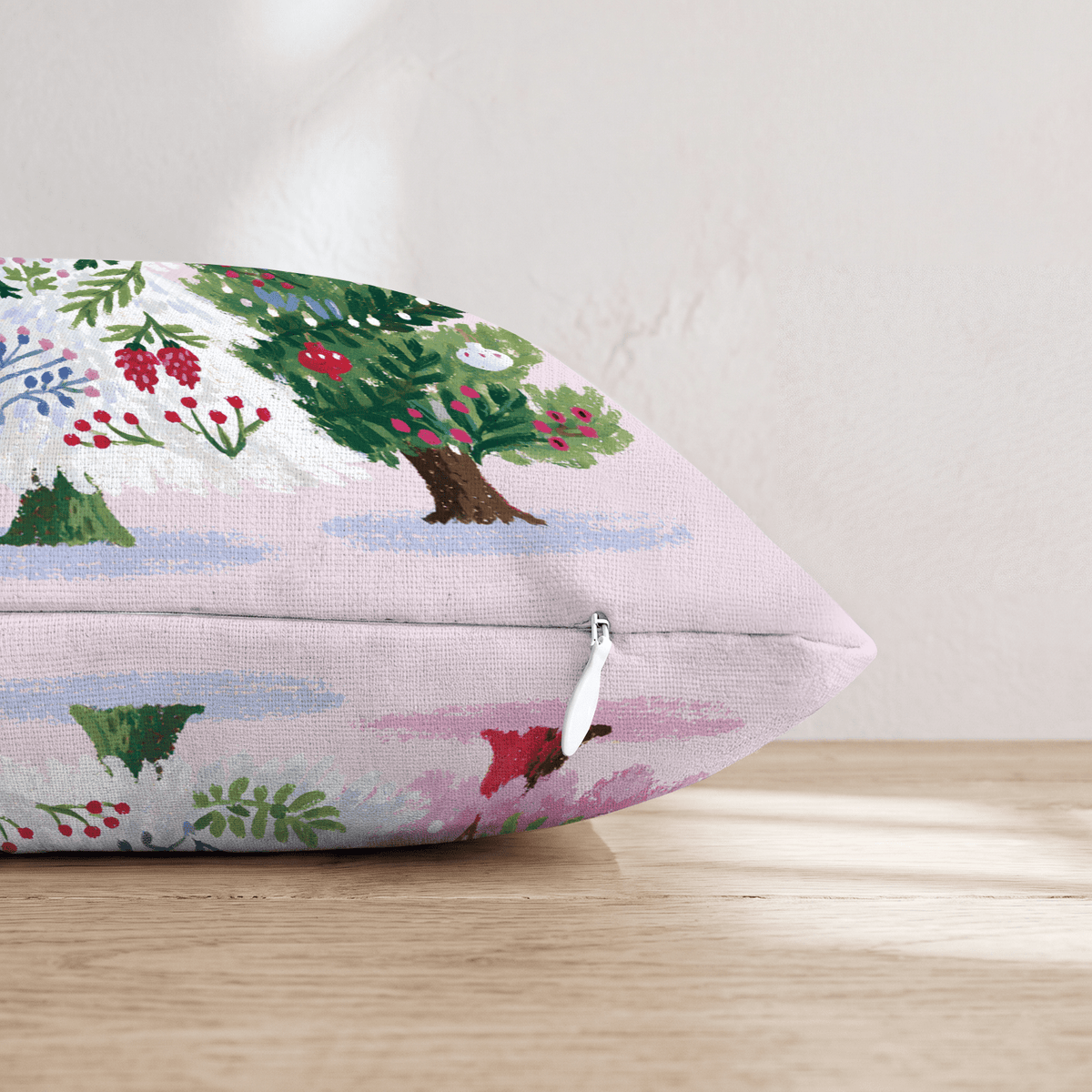Trio of Trimmed Firs Throw Pillow - Hillcroft Home