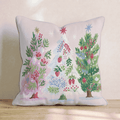 Trio of Trimmed Firs Throw Pillow - Hillcroft Home