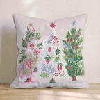Trio of Trimmed Firs Throw Pillow - Hillcroft Home