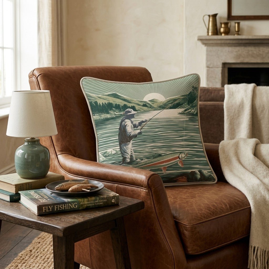 Trophy Trout Throw Pillow - Hillcroft Home