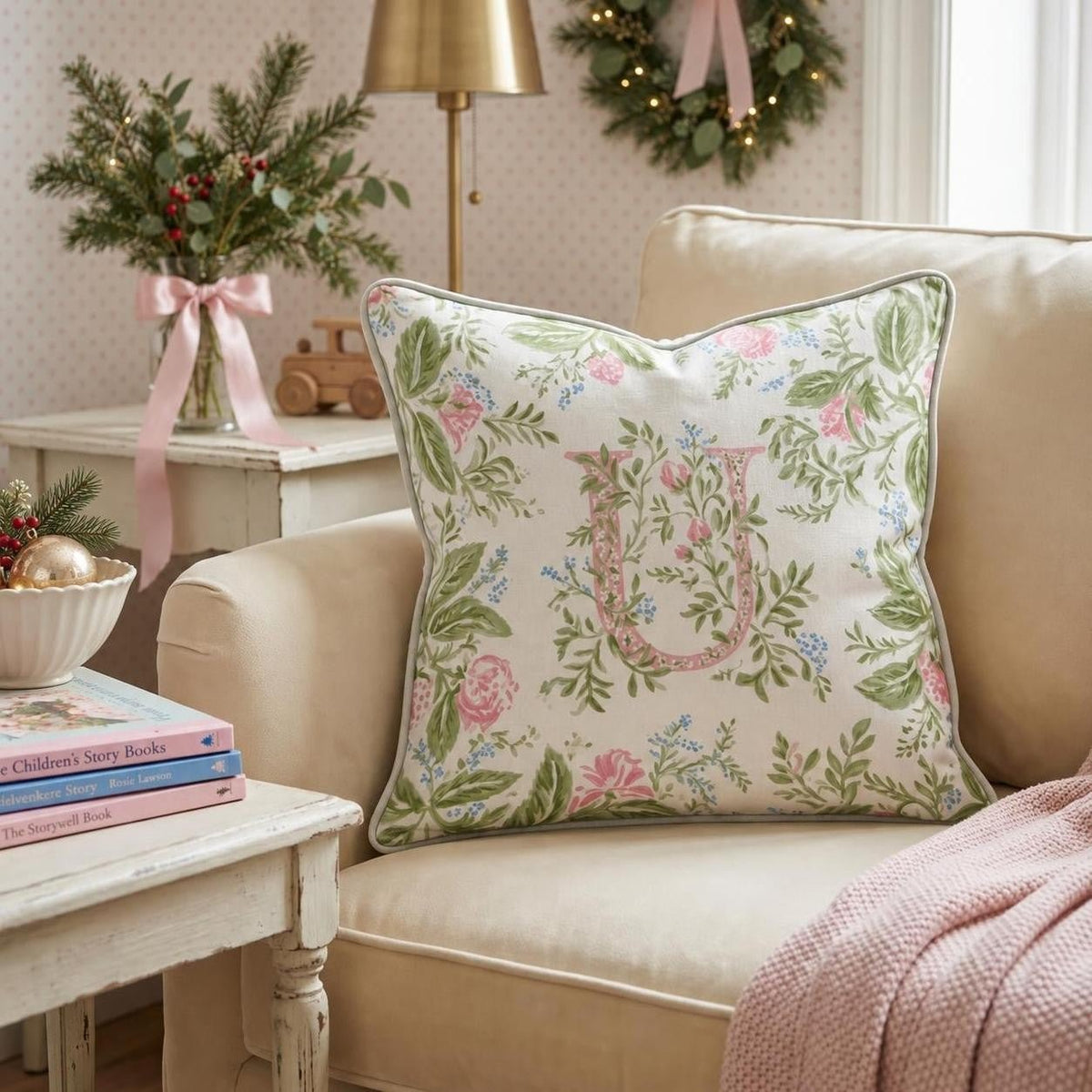 Tropical Christmas U Throw Pillow throw pillow - Hillcroft Home