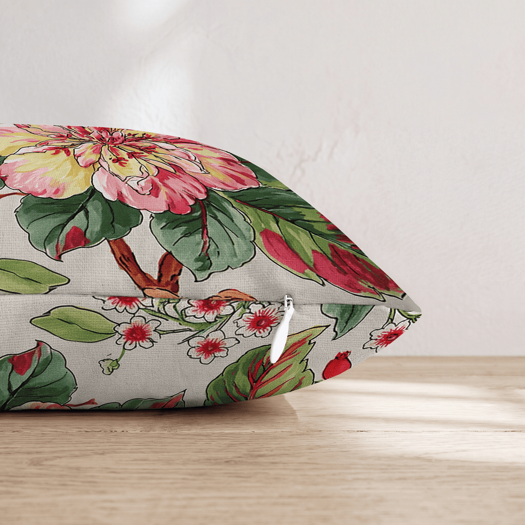 Tropical Floral Throw Pillow - Hillcroft Home
