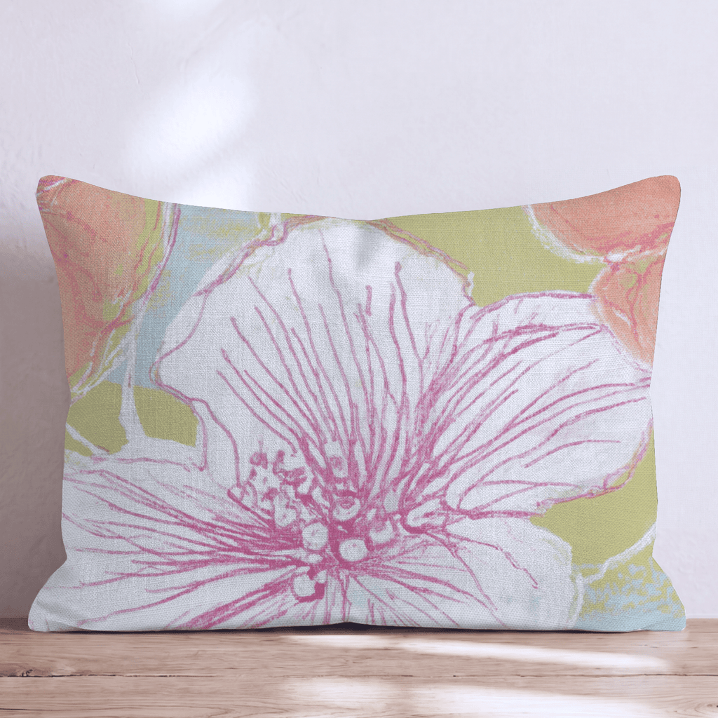 Tropical Flowers in Summertime Throw Pillow - Hillcroft Home