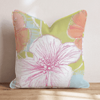 Tropical Flowers in Summertime Throw Pillow - Hillcroft Home