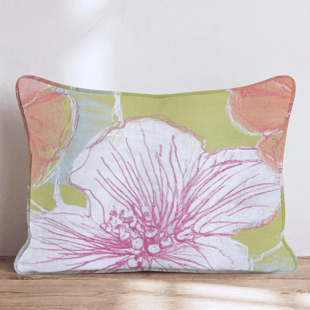 Tropical Flowers in Summertime Throw Pillow - Hillcroft Home