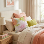 Tropical Flowers in Summertime Throw Pillow - Hillcroft Home