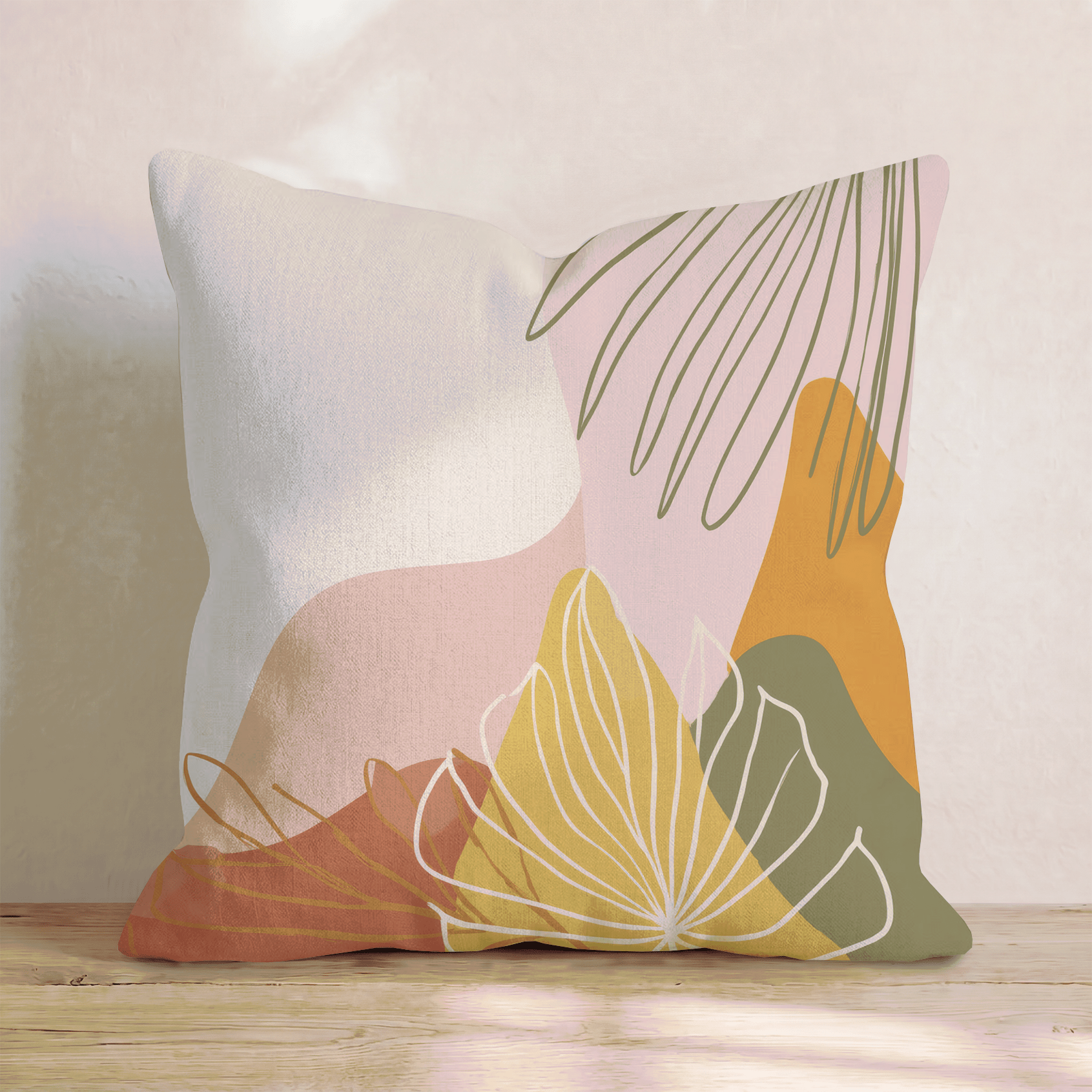 Tropical Leaf Layers Throw Pillow - Hillcroft Home