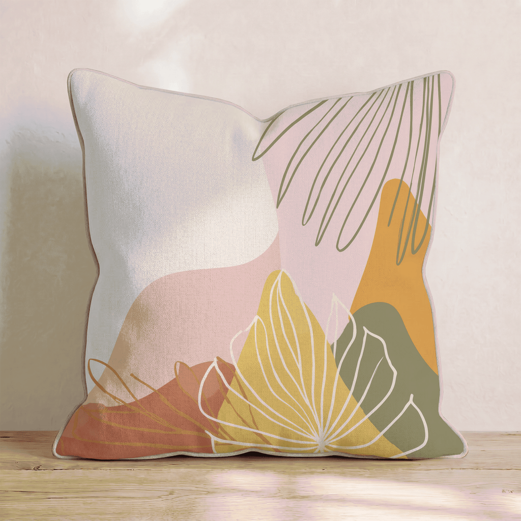 Tropical Leaf Layers Throw Pillow - Hillcroft Home