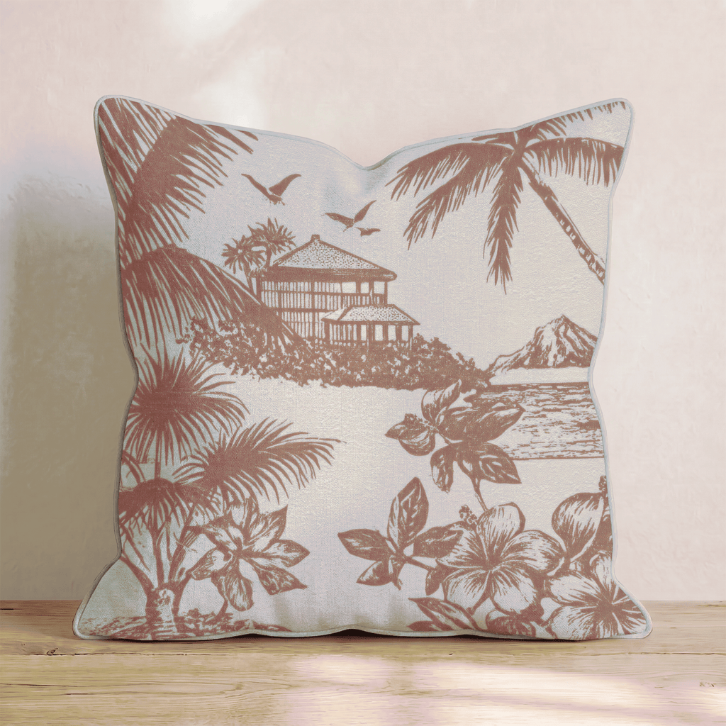 Tropical Shore Throw Pillow - Hillcroft Home