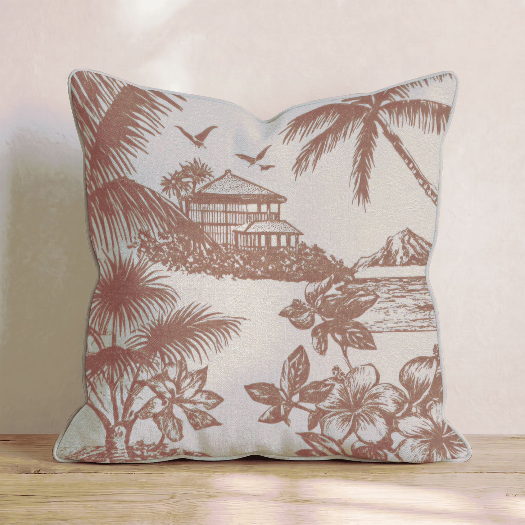 Tropical Shore Throw Pillow - Hillcroft Home