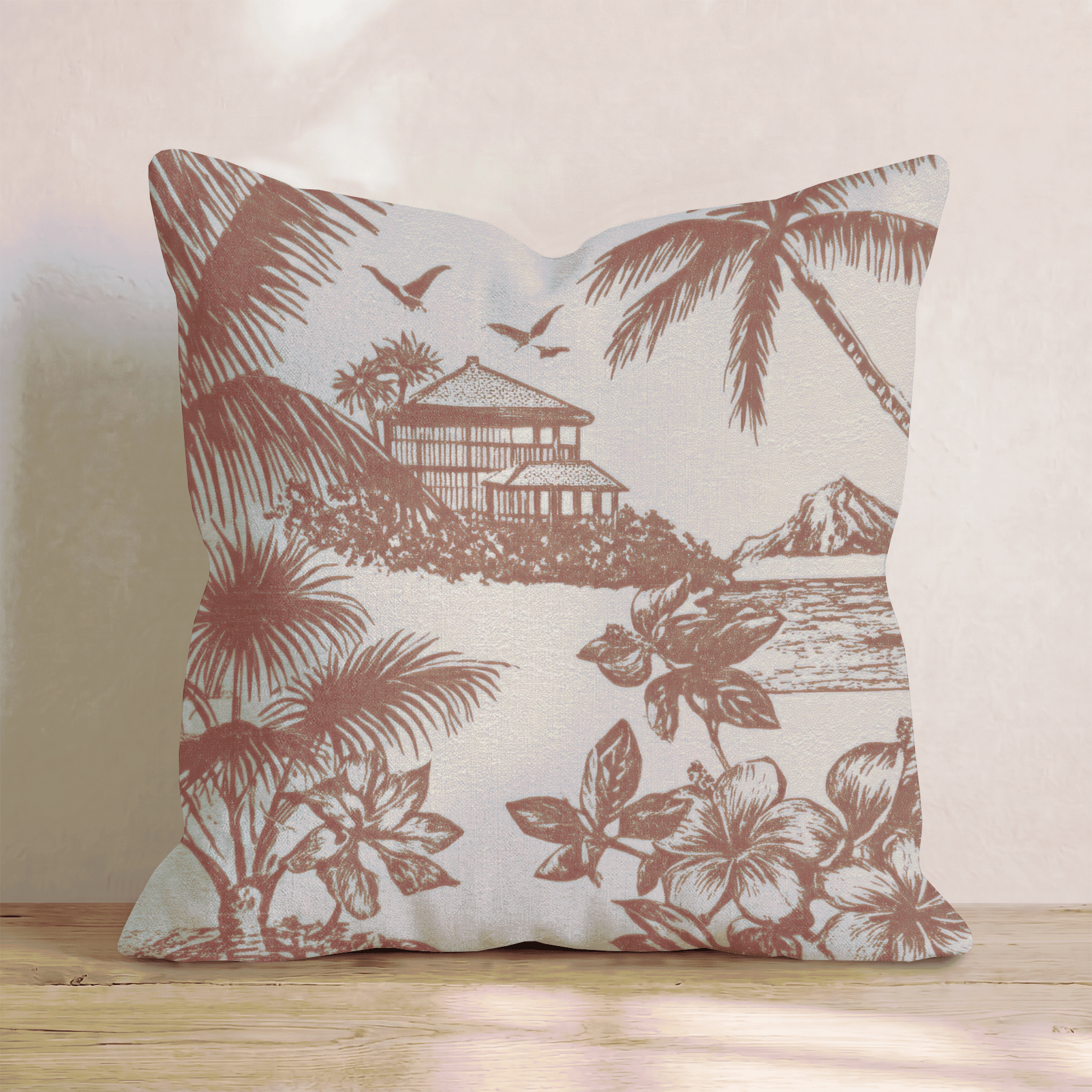 Tropical Shore Throw Pillow - Hillcroft Home