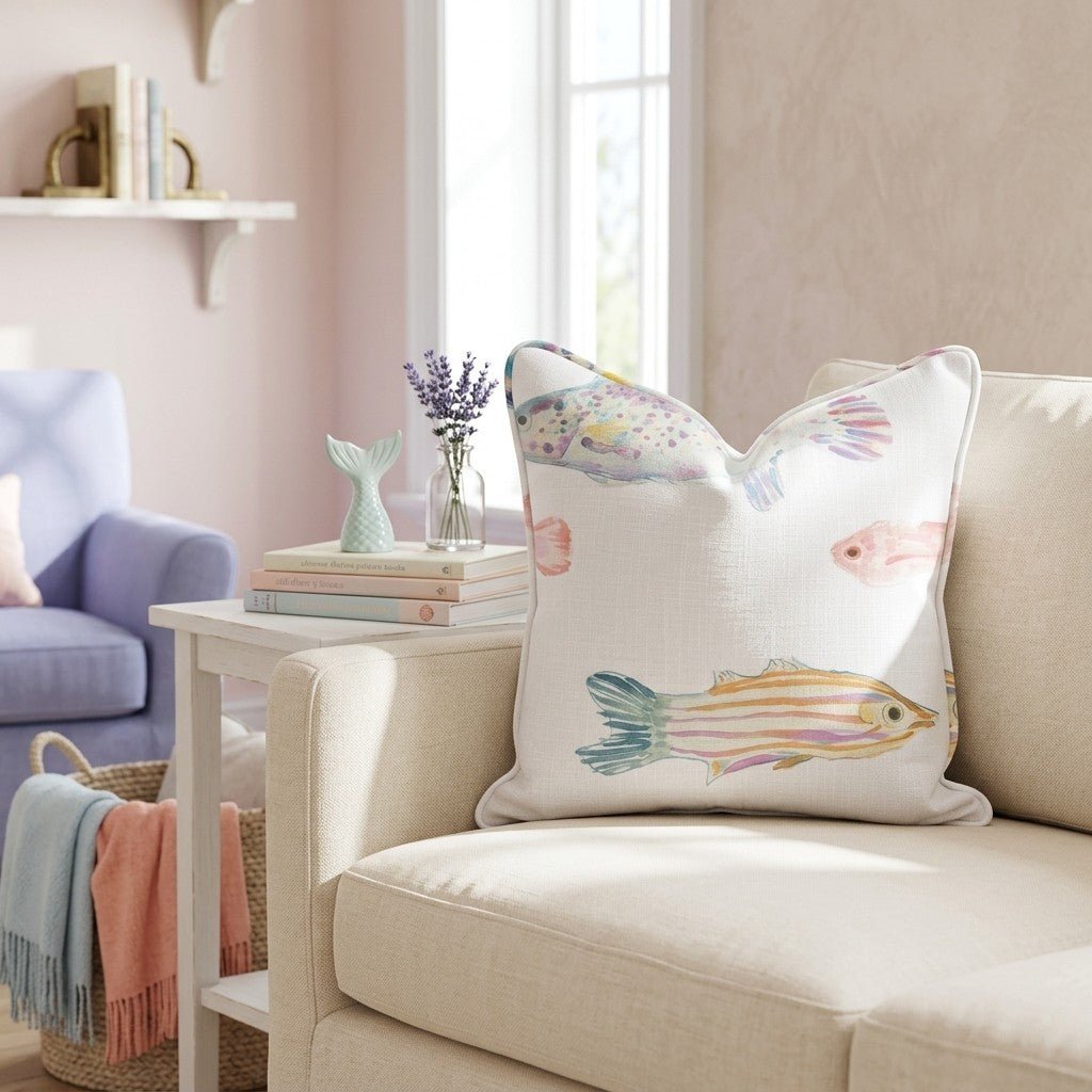 Tropical Water Fish Throw Pillow - Hillcroft Home