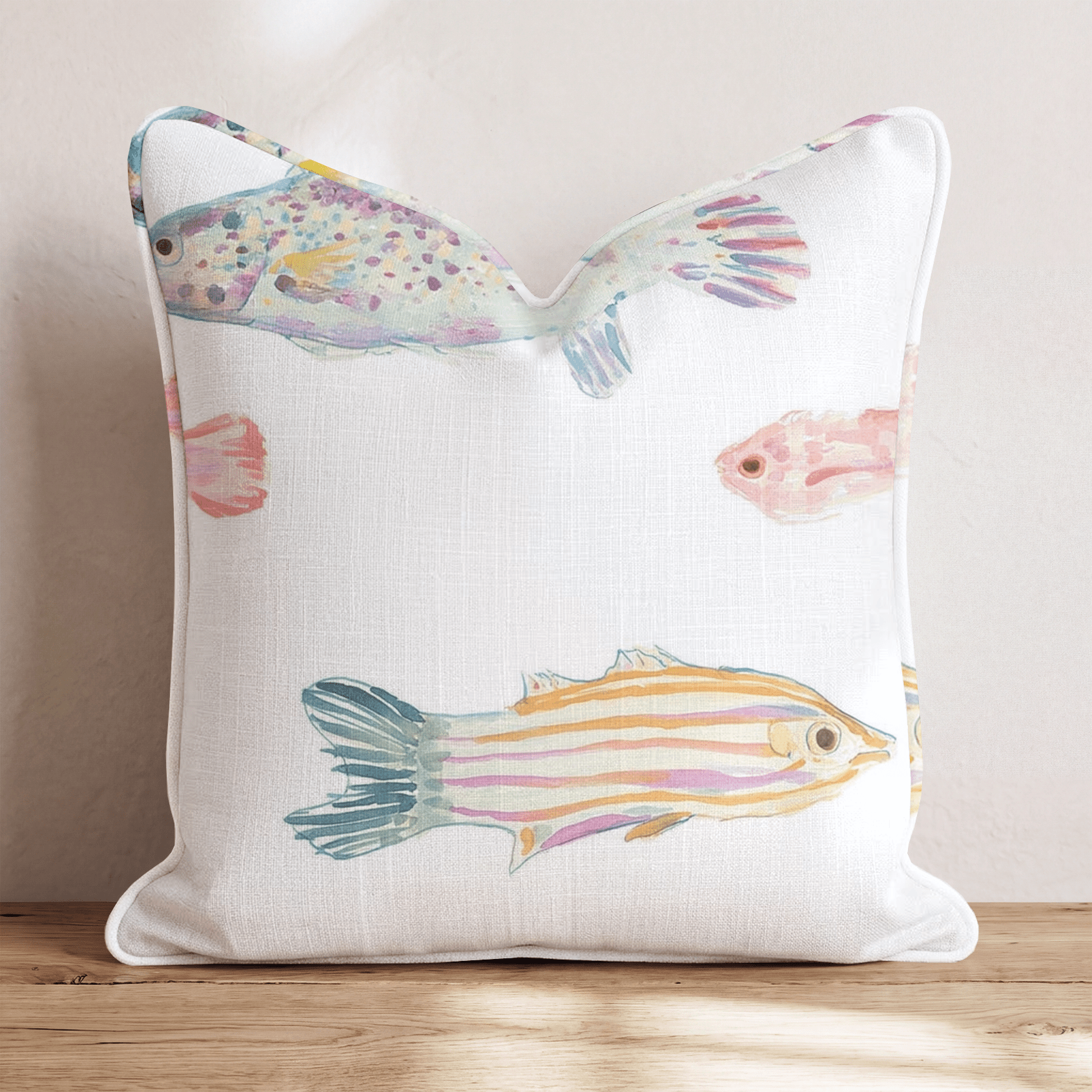 Tropical Water Fish Throw Pillow - Hillcroft Home