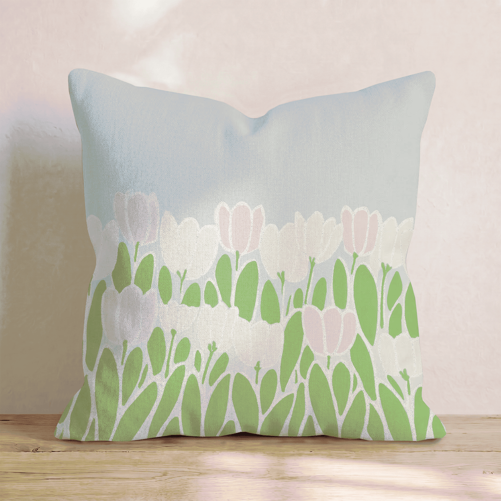 Tulip Fields Throw Pillow - Hillcroft Home