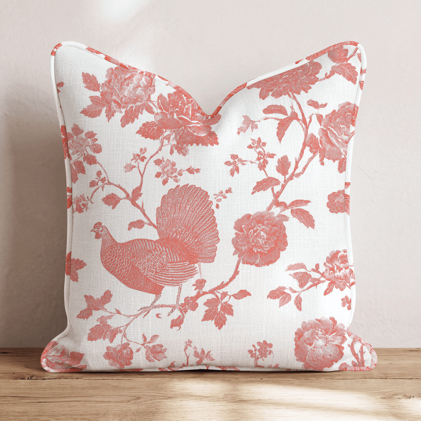 Turkey and Florals Throw Pillow - Hillcroft Home
