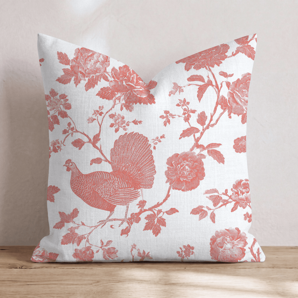 Turkey and Florals Throw Pillow - Hillcroft Home