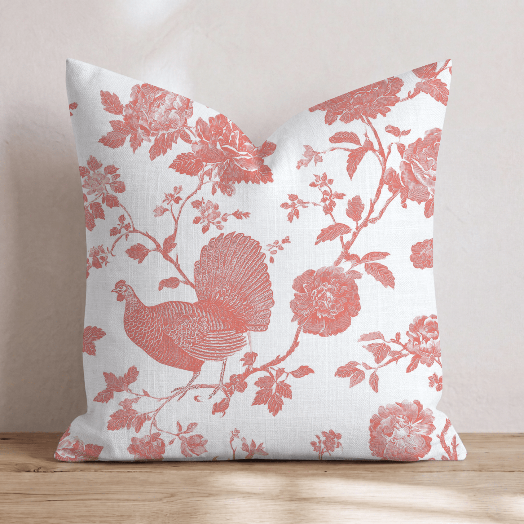Turkey and Florals Throw Pillow - Hillcroft Home