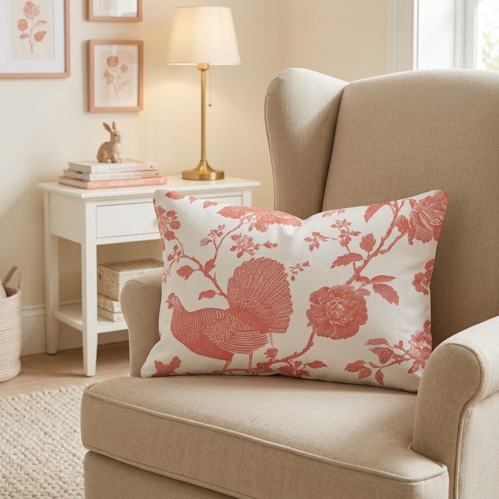 Turkey and Florals Throw Pillow - Hillcroft Home