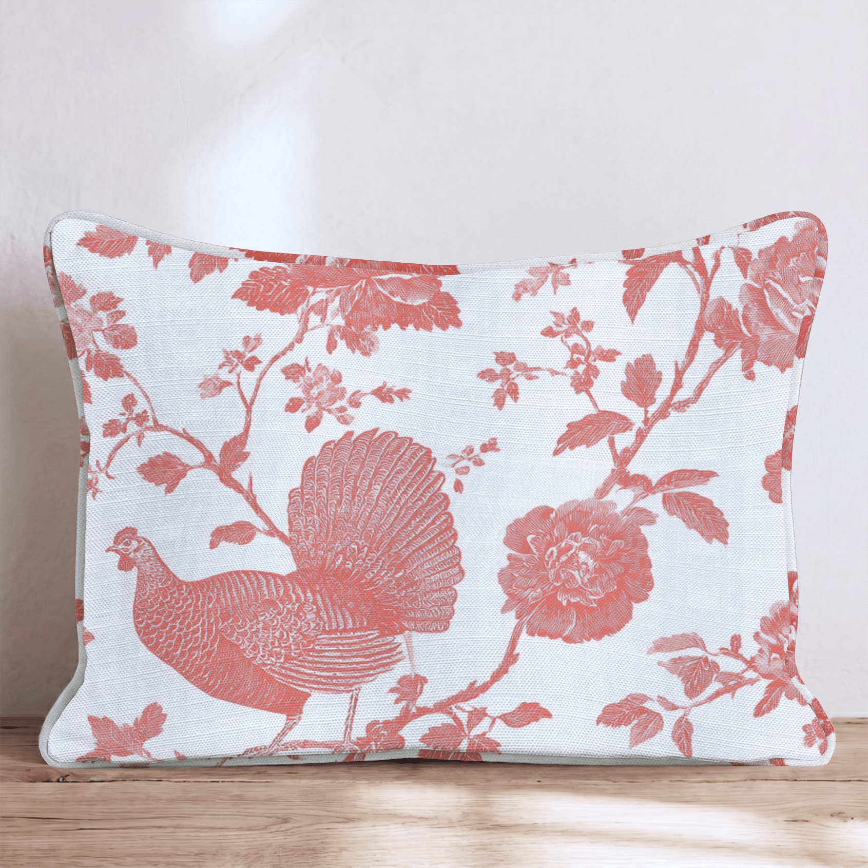 Turkey and Florals Throw Pillow - Hillcroft Home