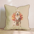 Turkey Day Golden Retriever Throw Pillow - Hillcroft Home