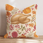 Turkey on the Table Throw Pillow - Hillcroft Home