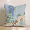 Twilight Fireside Cavalier King Charles Spaniel Throw Pillow - Hillcroft Home
