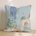 Twilight Fireside Golden Throw Pillow - Hillcroft Home