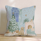 Twilight Fireside Goldendoodle Throw Pillow - Hillcroft Home