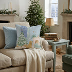 Twilight Fireside Labradoodle Throw Pillow - Hillcroft Home