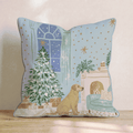 Twilight Fireside Labrador Retriever Throw Pillow - Hillcroft Home