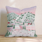 Twilight Gondola Village Throw Pillow - Hillcroft Home