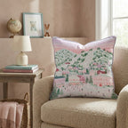 Twilight Gondola Village Throw Pillow - Hillcroft Home