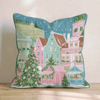 Twilight Market Row Throw Pillow - Hillcroft Home