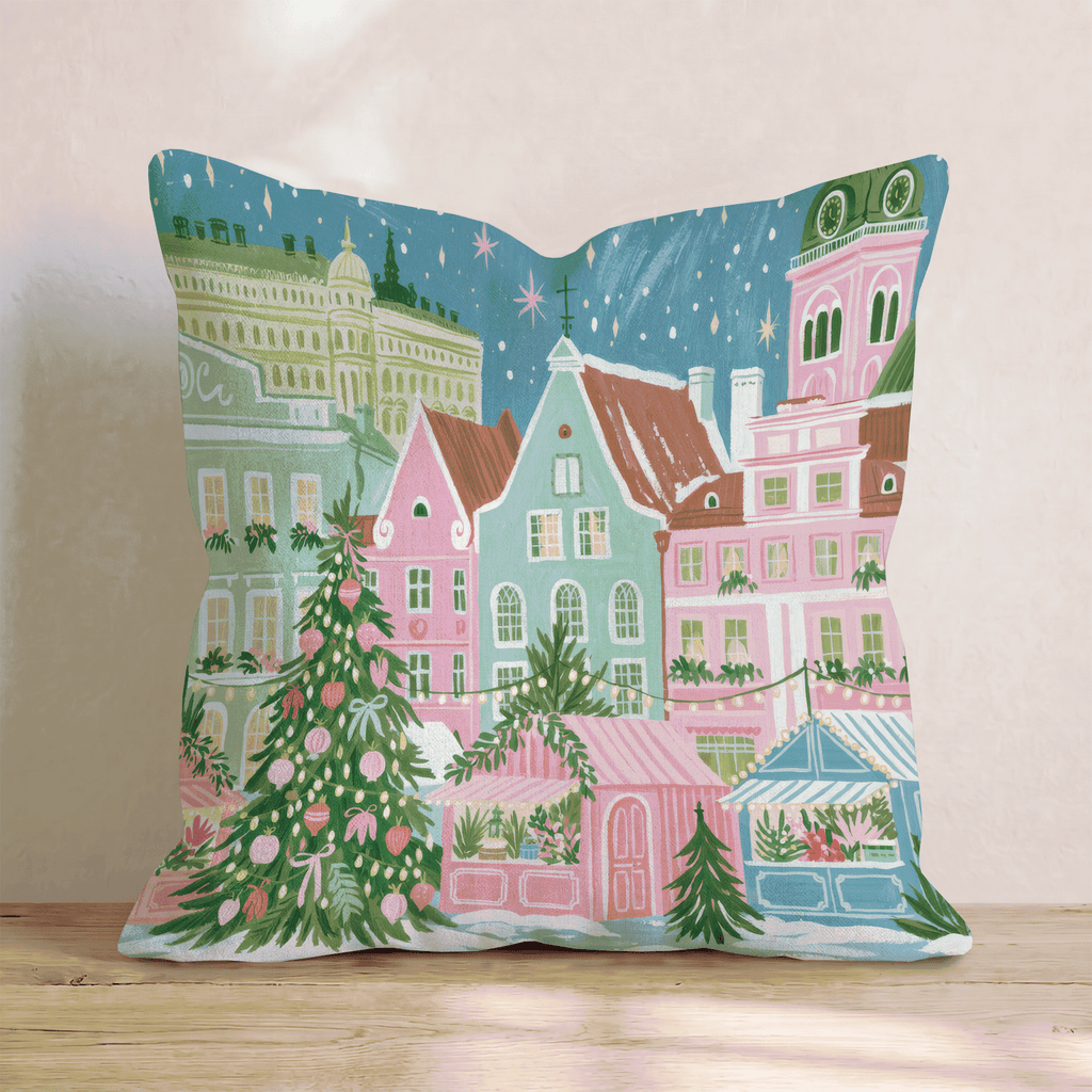 Twilight Market Row Throw Pillow - Hillcroft Home