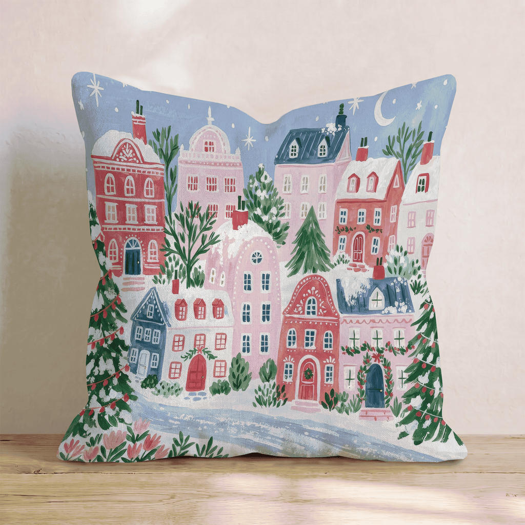 Twilight Village Lane Throw Pillow - Hillcroft Home