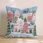Twilight Village Lane Throw Pillow - Hillcroft Home