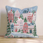 Twilight Village Lane Throw Pillow - Hillcroft Home