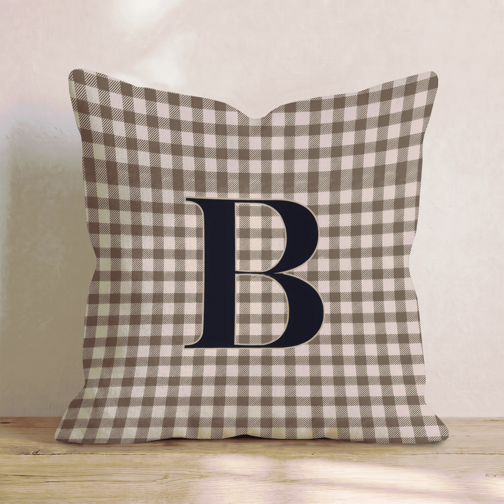 Typeset B Plaid Throw Pillow - Hillcroft Home