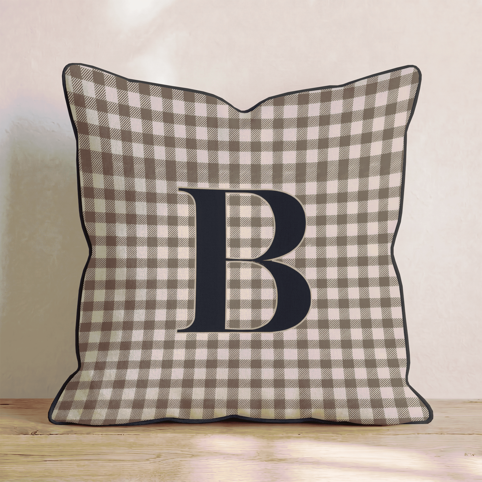 Typeset B Plaid Throw Pillow - Hillcroft Home