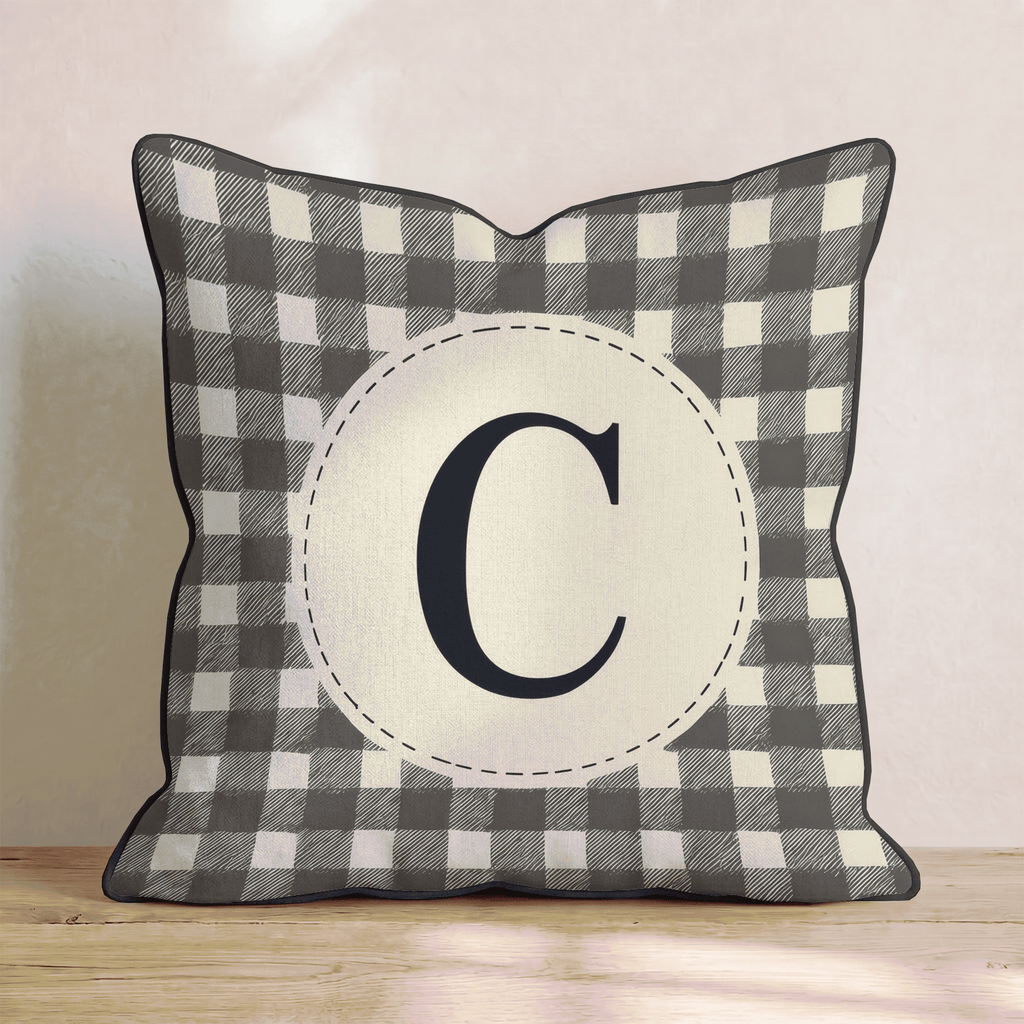 Typeset C Plaid Throw Pillow - Hillcroft Home