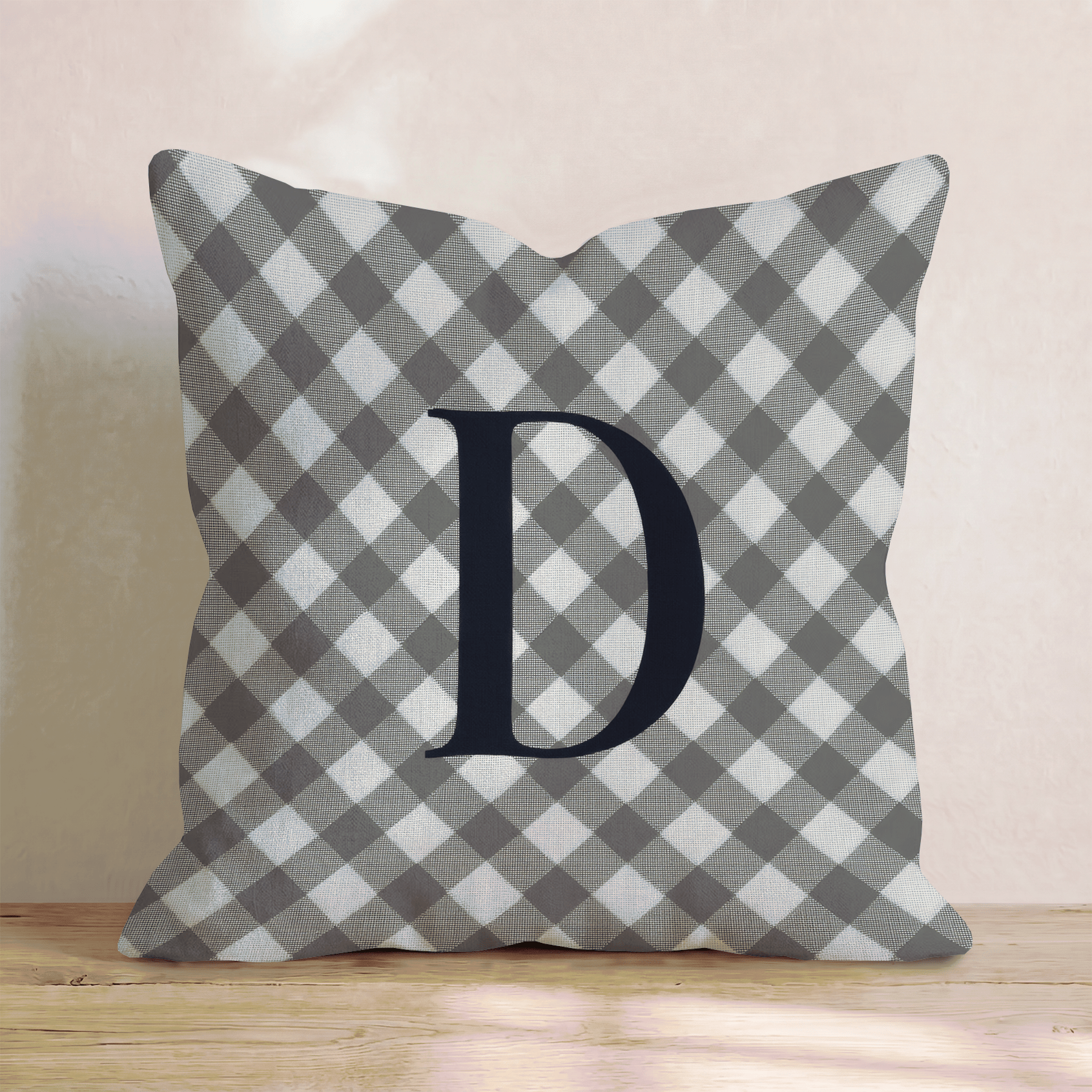 Typeset D Throw Pillow - Hillcroft Home