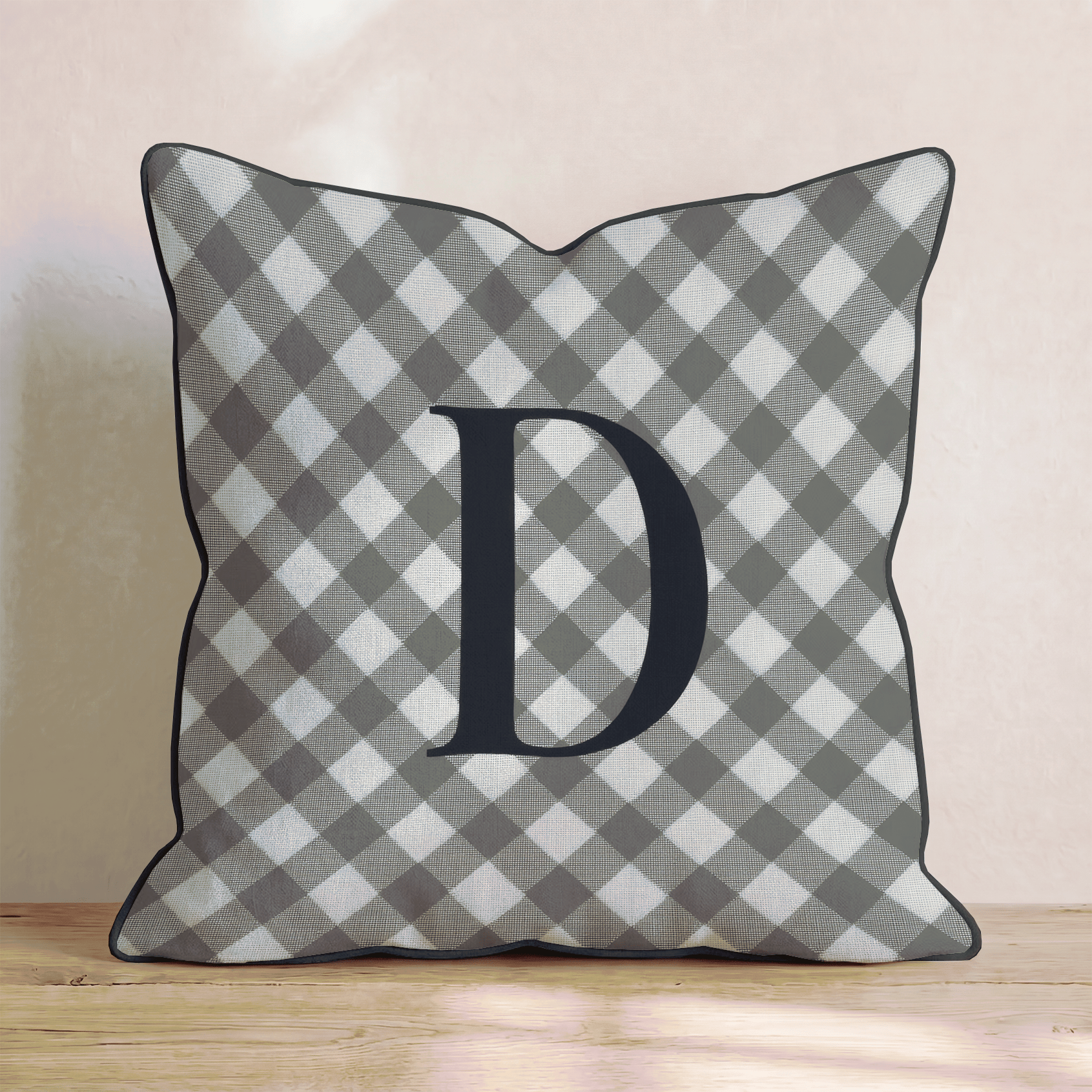 Typeset D Throw Pillow - Hillcroft Home
