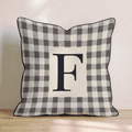 Typeset F Plaid Throw Pillow - Hillcroft Home