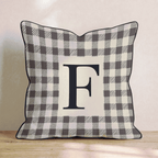 Typeset F Plaid Throw Pillow - Hillcroft Home