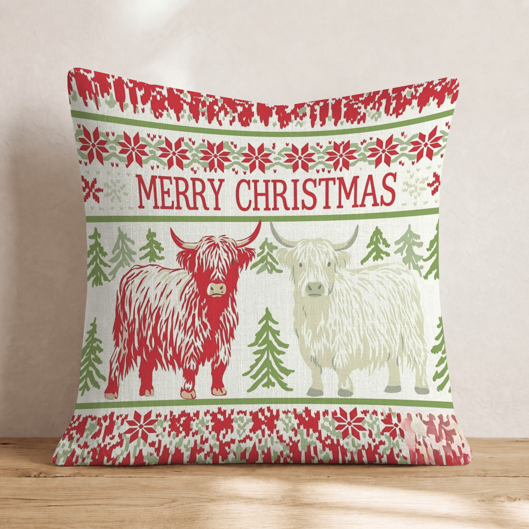 Ugly Sweater Cute Cow Throw Pillow - Hillcroft Home